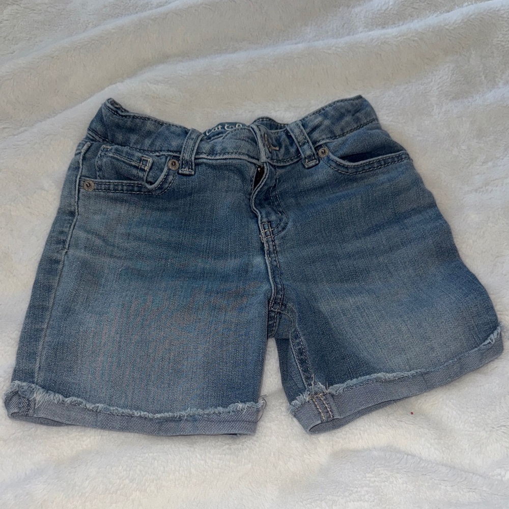 Cat & Jack Girls Medium Wash Denim Roll-Hem Shorts